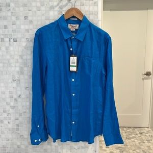 NWT. Penguin Heritage Slim Fit Linen Shirt. Size Large